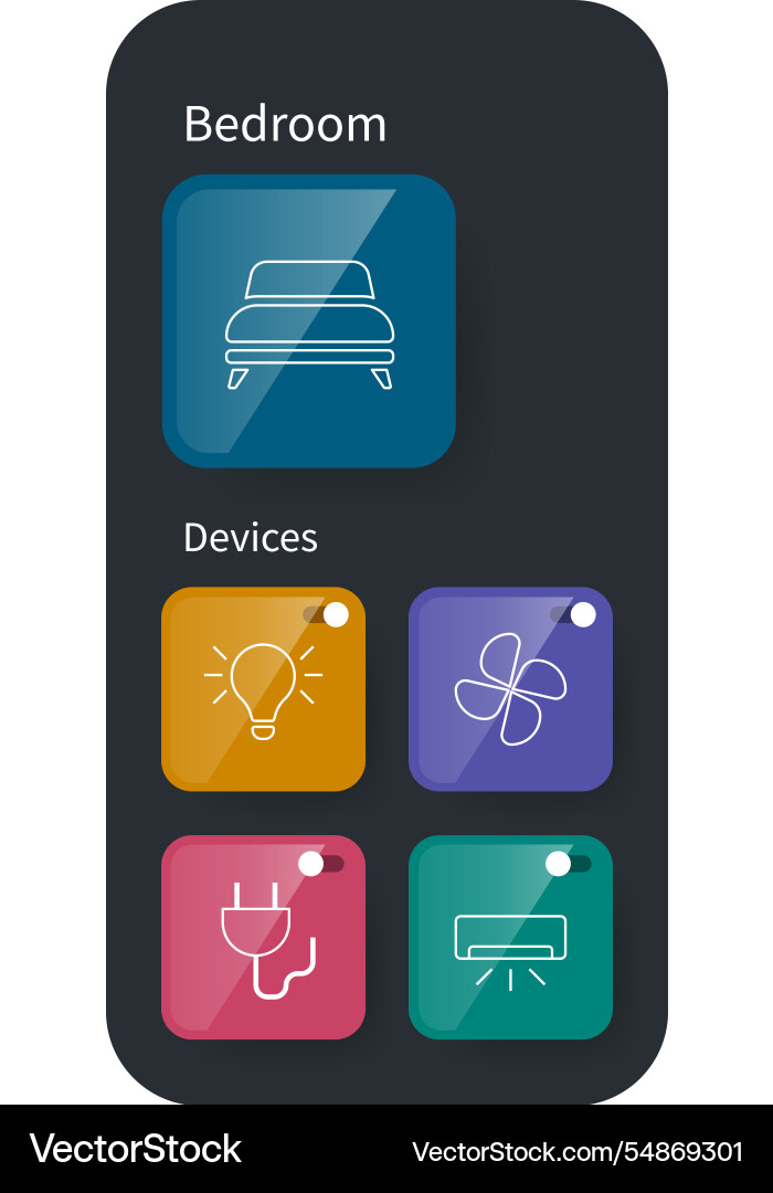 Smart home application interface for managing vector image