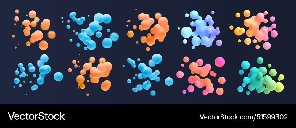 3d liquid blobs 3d liquid blobs vector image