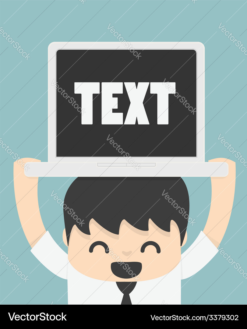 Businessman Using Computer Vector Image