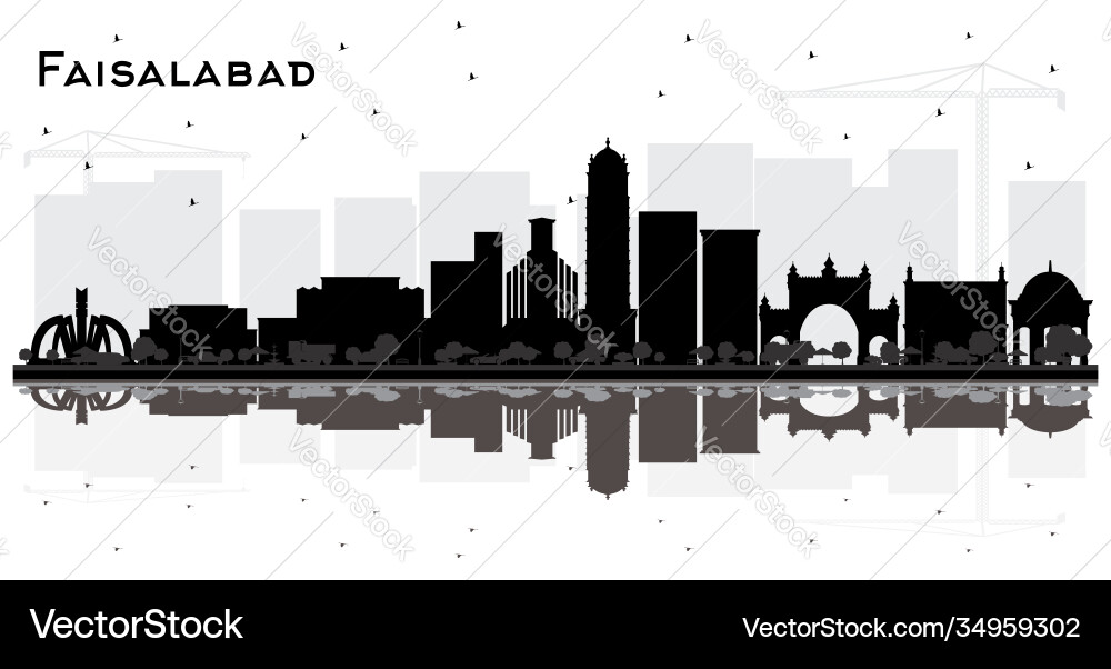 Faisalabad pakistan Stadt Skyline Silhouette Faisalabad pakistan Stadt Skyline Silhouette vektorbild