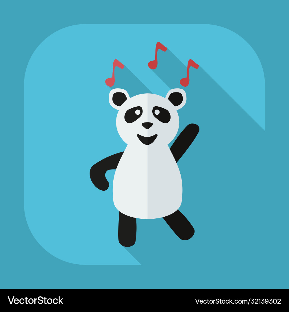 Flaches modernes Design mit Schatten-Ikonen Panda-Tänze Flaches modernes Design mit Schatten-Ikonen Panda-Tänze vektorbild