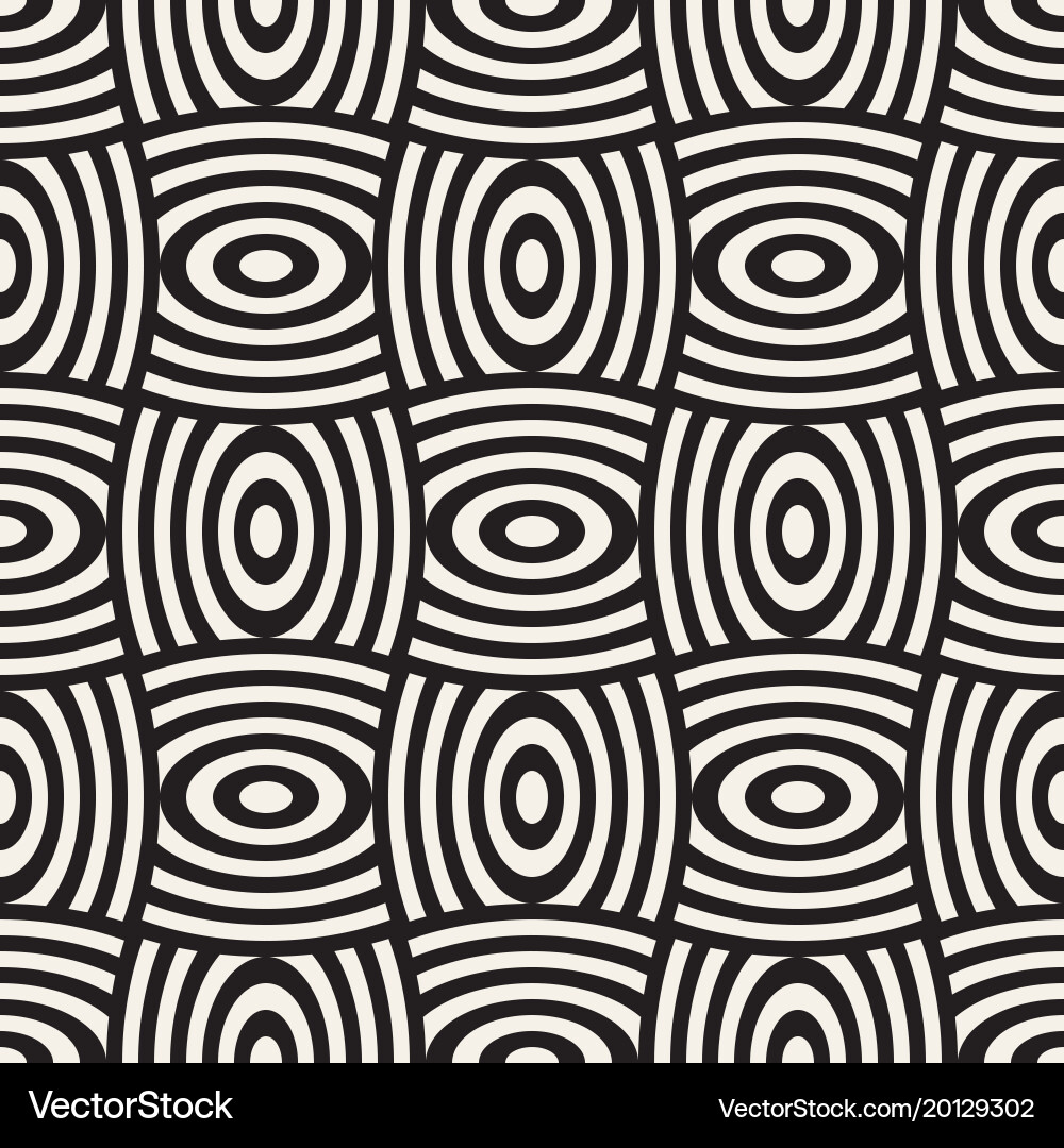Geometric seamless pattern with curved vector image