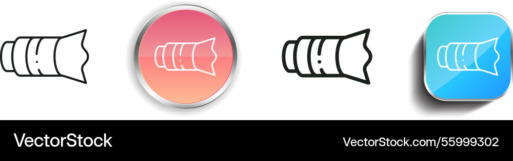 Lens icon thin linear regular and button style Lens icon thin linear regular and button style vector image