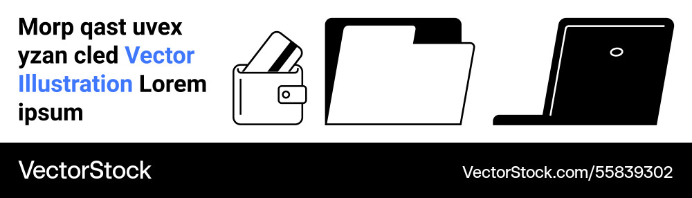 Office essentials wallet document folder Office essentials wallet document folder vector image