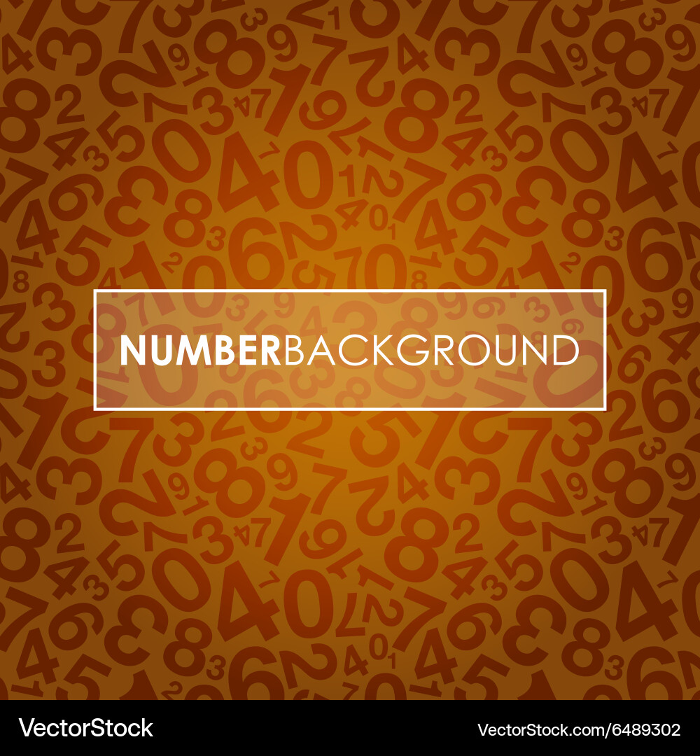 Orange Number Pattern Background vector image