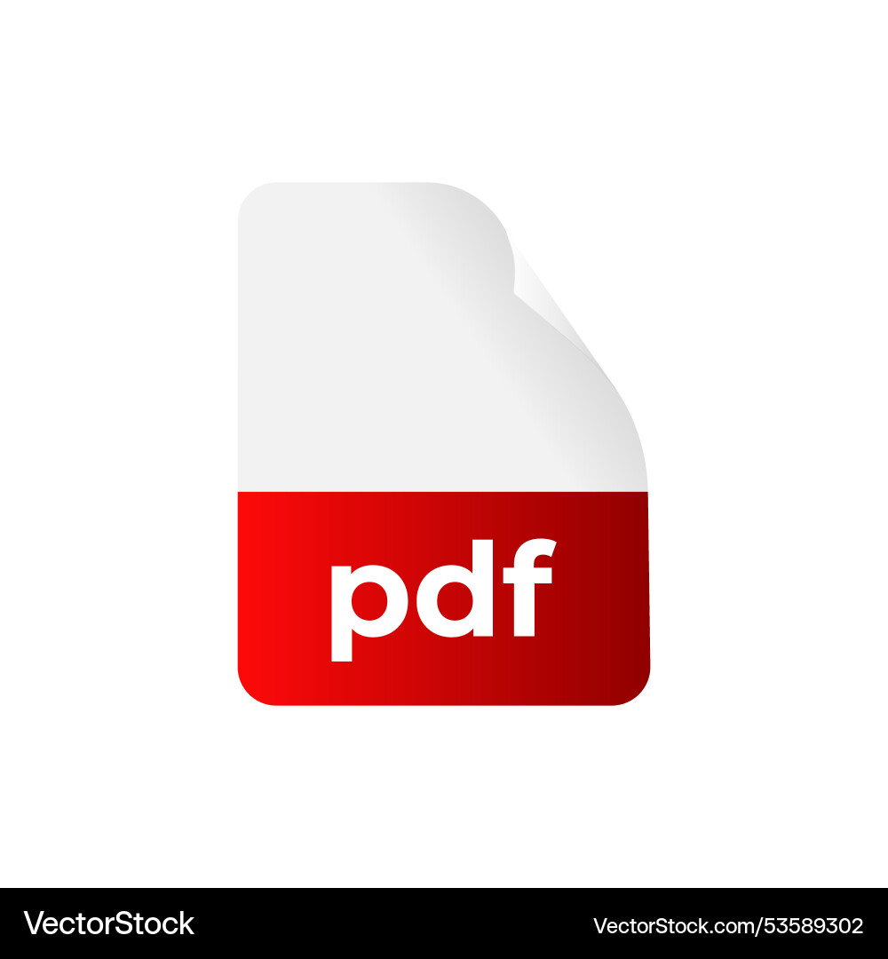 Pdf file document icon text vector image