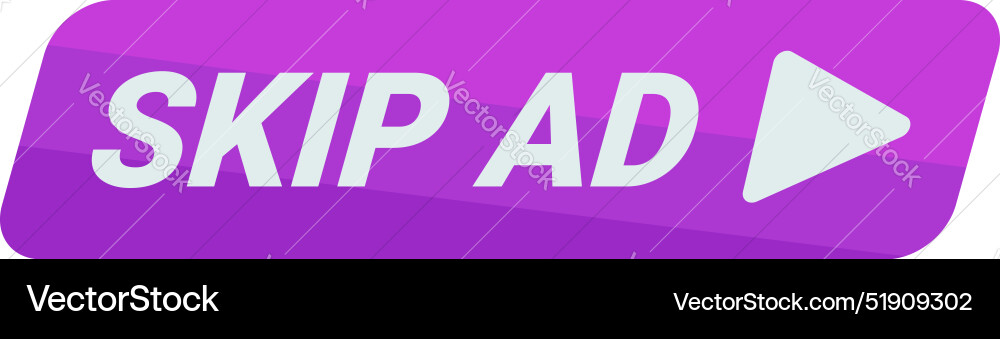 Purple rounded skip ad button with arrow Purple rounded skip ad button with arrow vector image