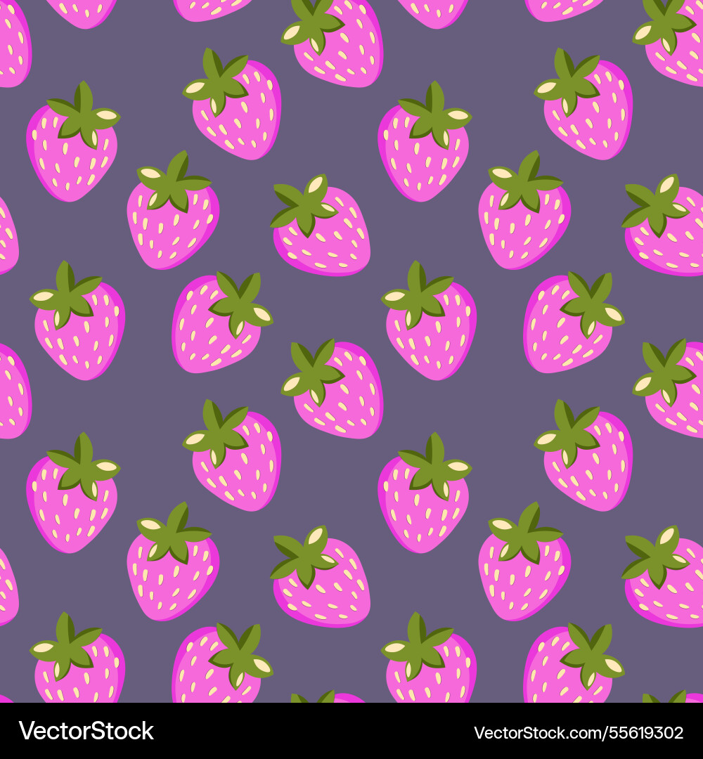 Seamless pattern with strawberry on color Seamless pattern with strawberry on color Vector Image