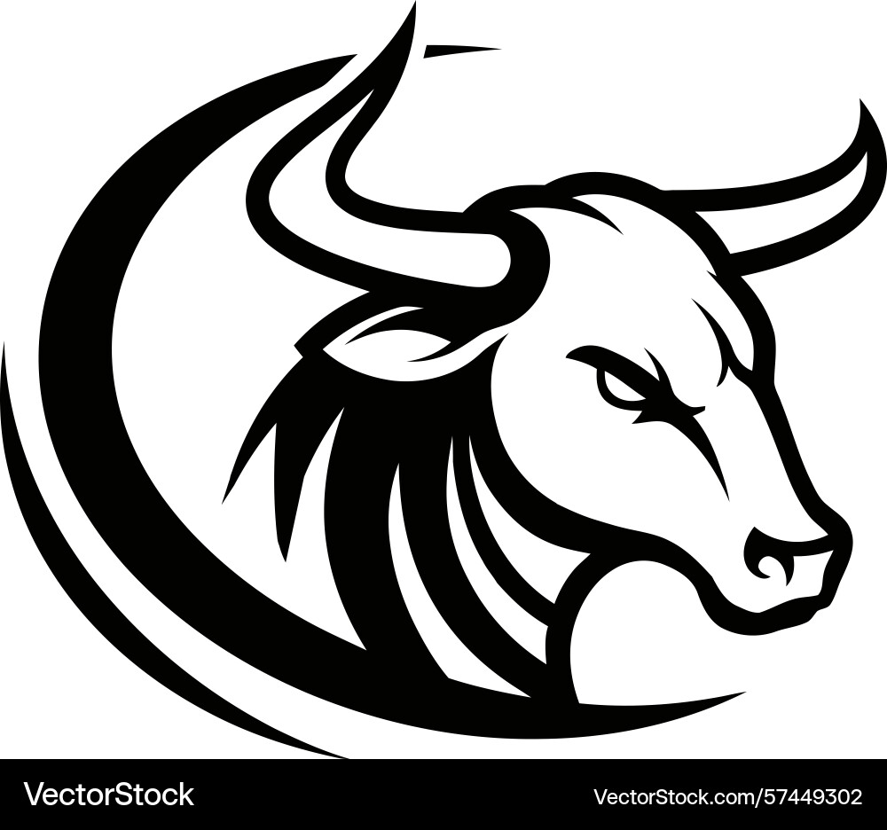 Sharp angular bull head Vector Image