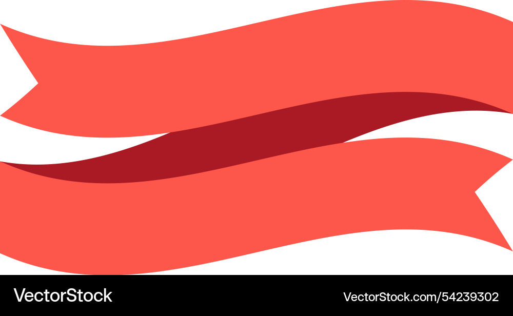 Two elegant waving red ribbons are dynamically vector image