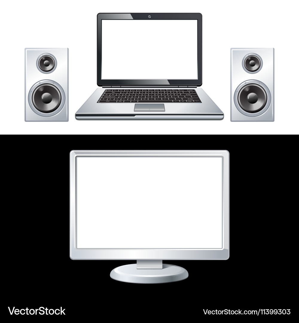 Computer isolated on white background vector image