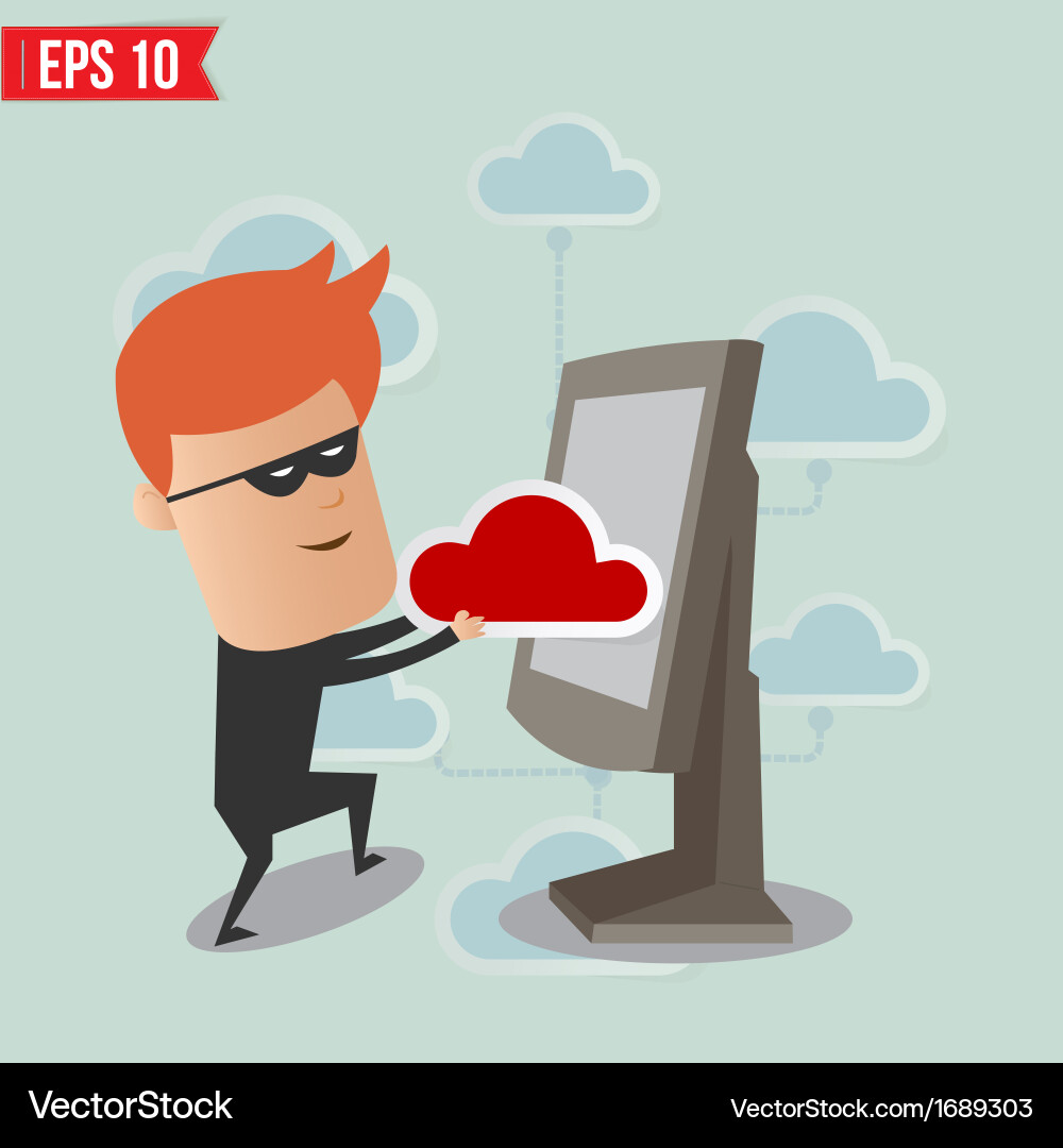 Cybersecurity: Hacker Attacks Cloud Network vector image