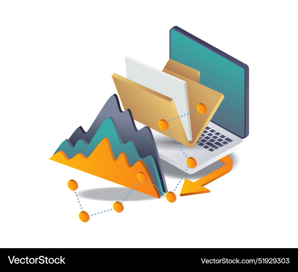 Data analysis of online business in computing Data analysis of online business in computing vector image