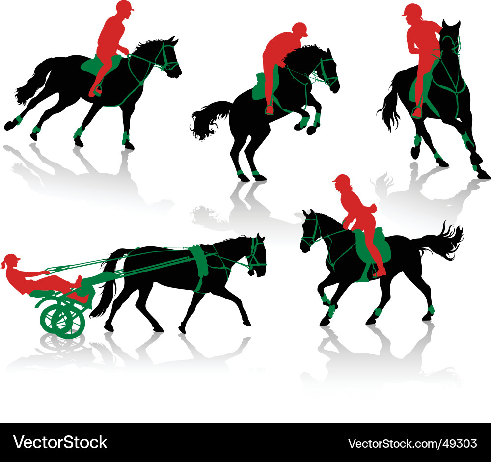Equestrian Silhouettes vector image