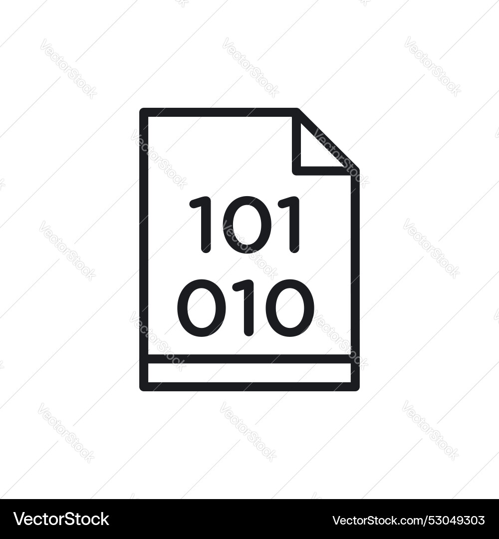 File binary icon isolated on white background File binary icon isolated on white background vector image