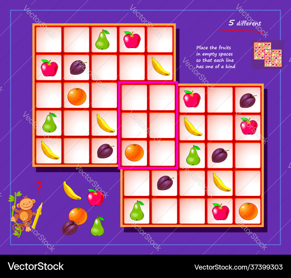 Logic sudoku puzzle game Logic sudoku puzzle game Vector Image