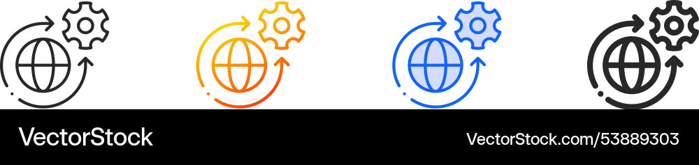 Manage iconthin linear gradient blue stroke Manage iconthin linear gradient blue stroke vector image