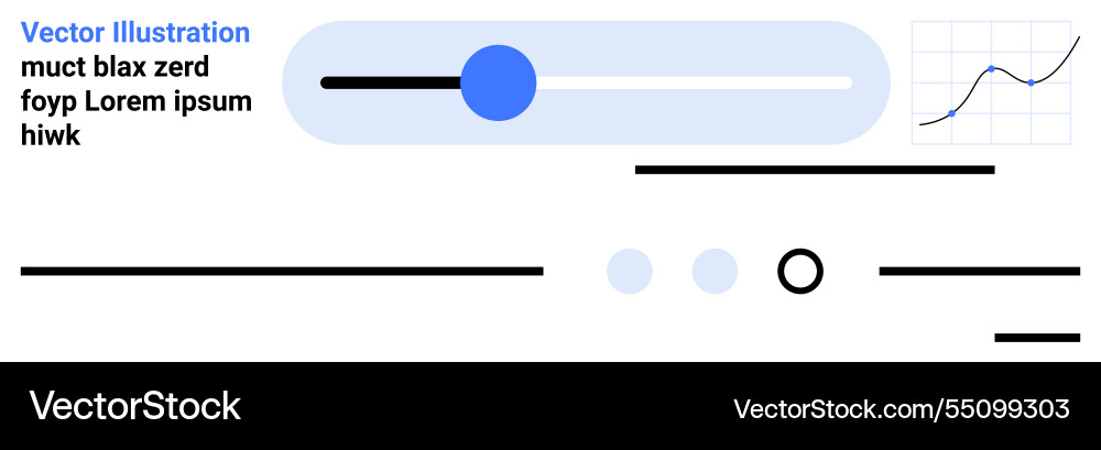Modern ui elements with graph and slider for user Modern ui elements with graph and slider for user vector image