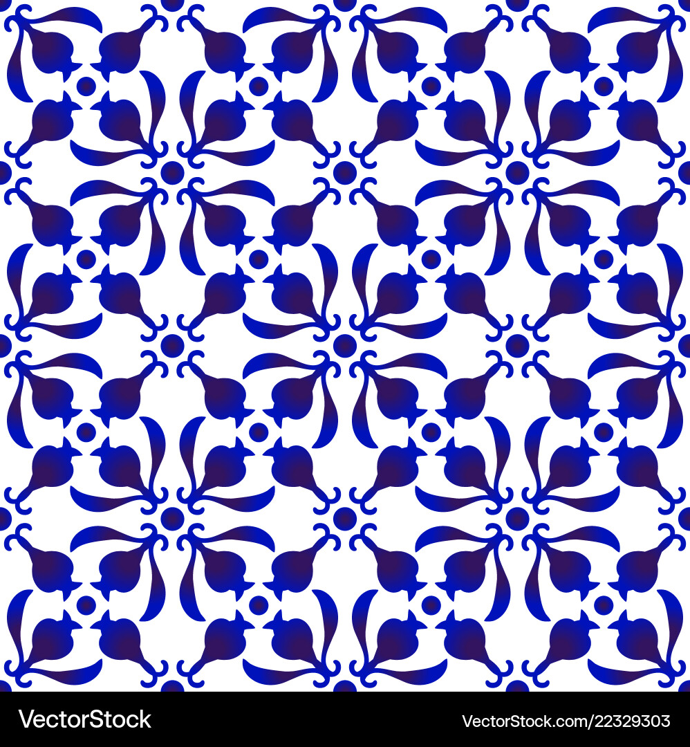 Porcelain pattern seamless Royalty Free Vector Image