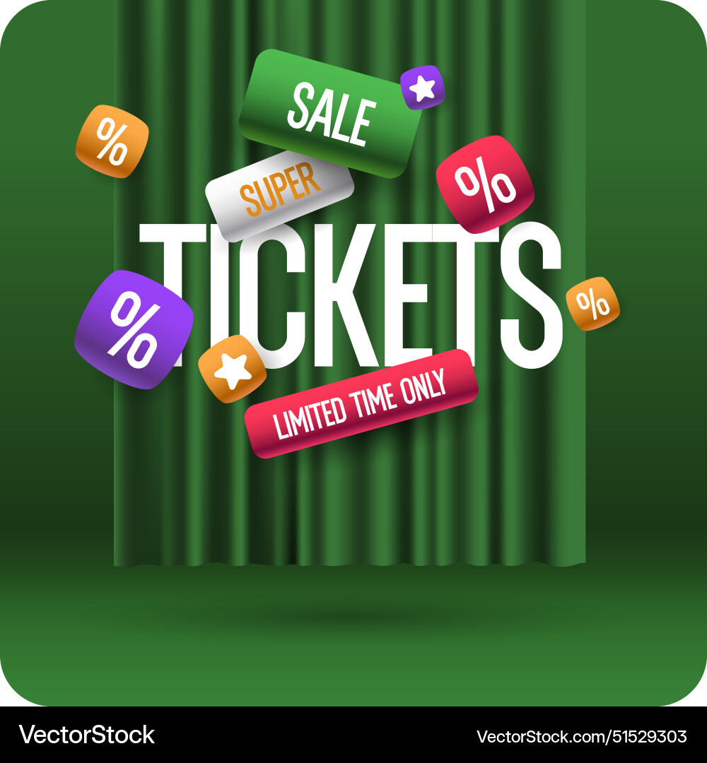 Poster sale of tickets modern graphics Royalty Free Vector
