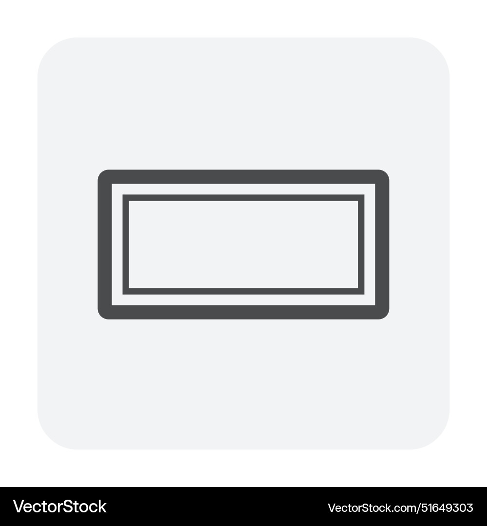 Rectangular box straight duct length icon Vector Image