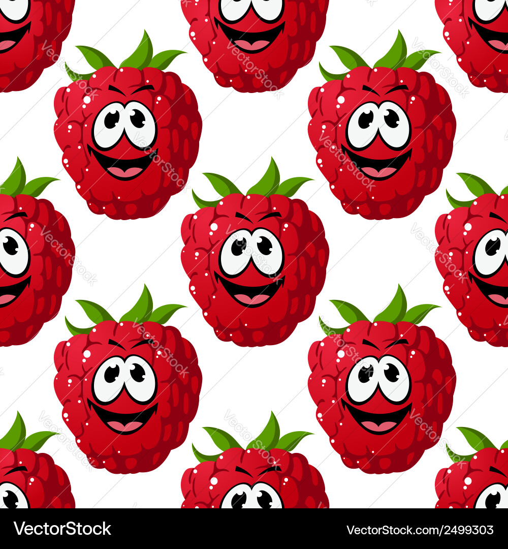Ripe Red Raspberry Pattern vector image
