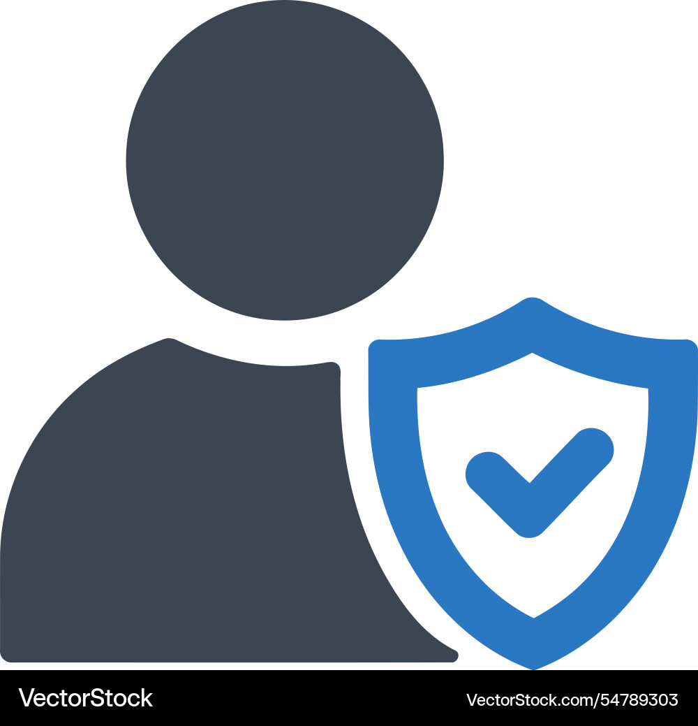 Secure user icon vector image