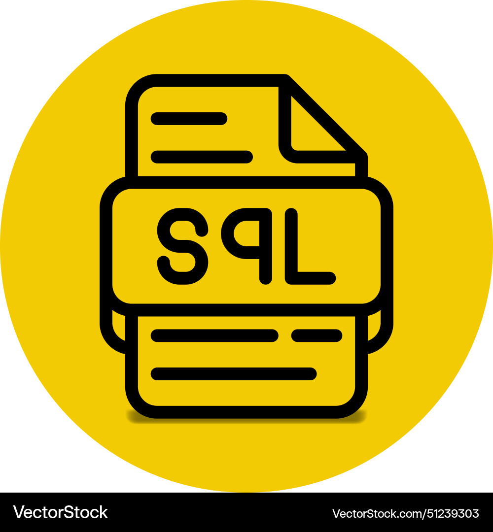 Sql file type icon files and document format vector image