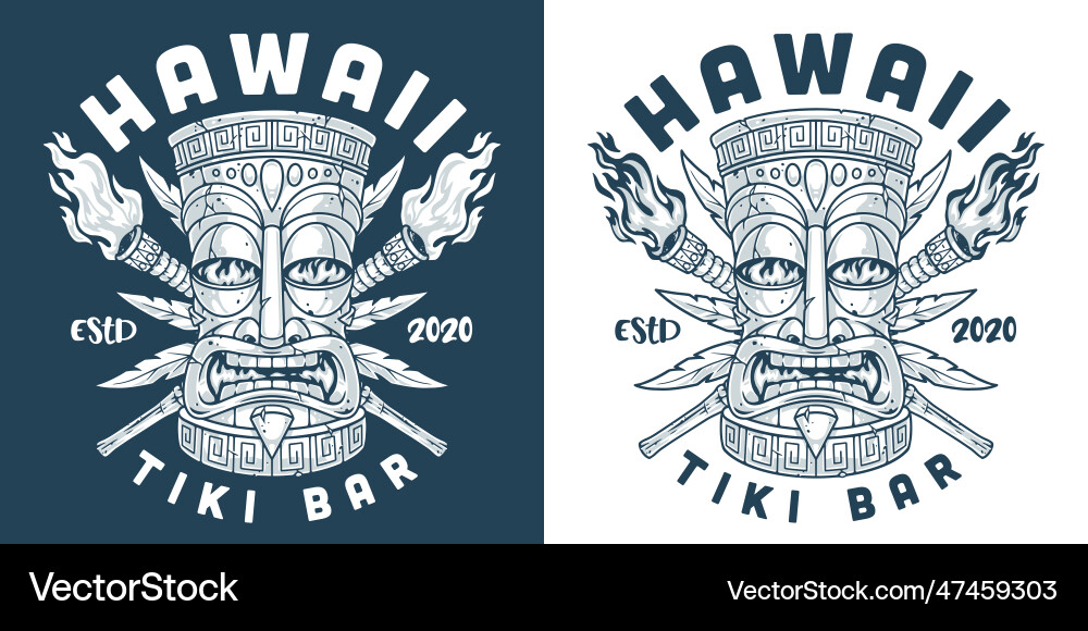 Tiki Mask Sticker - Hawaii Vector Image