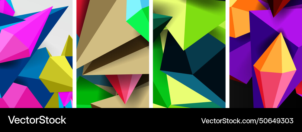 Triangle abstract concepts poster set Triangle abstract concepts poster set vector image