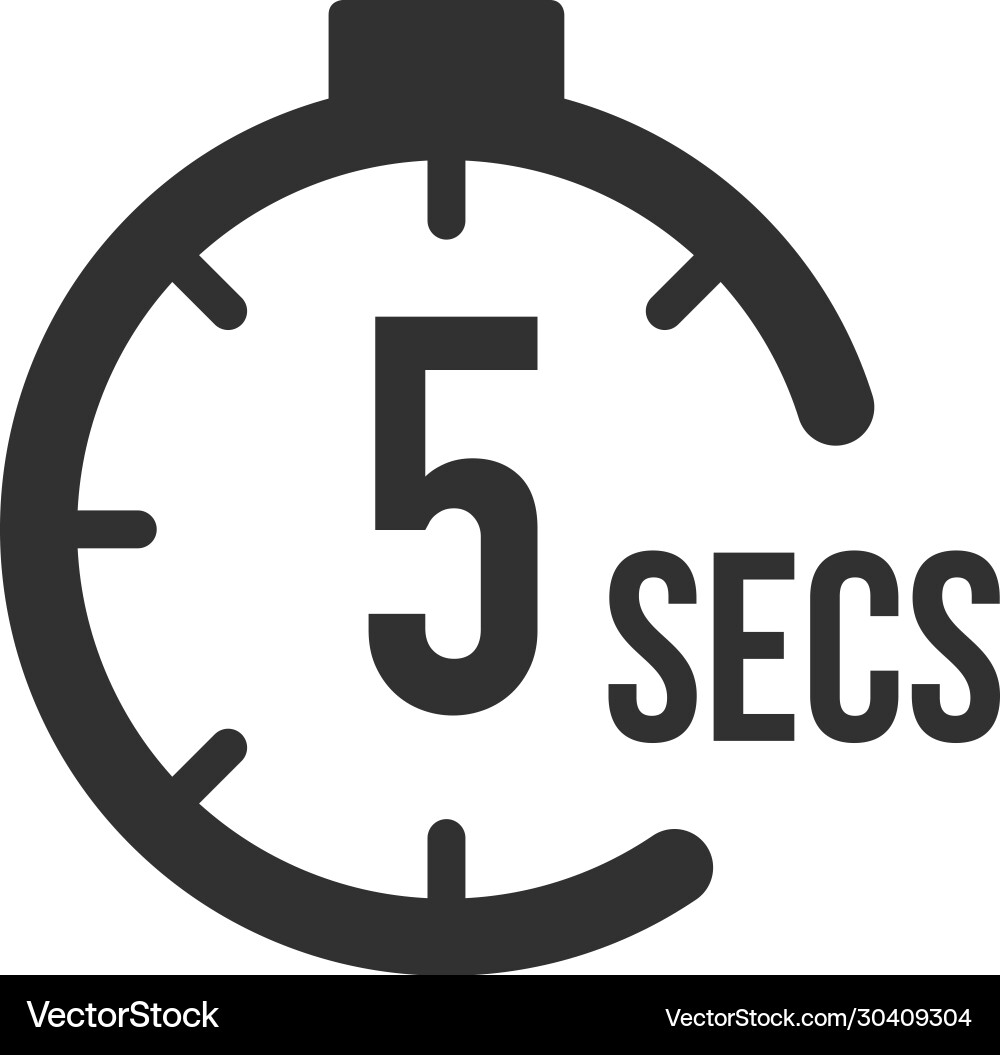 5 Second Countdown Timer Icons vector image