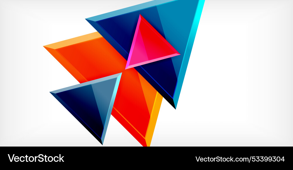 Abstract background - colorful triangles with 3d Vector Image