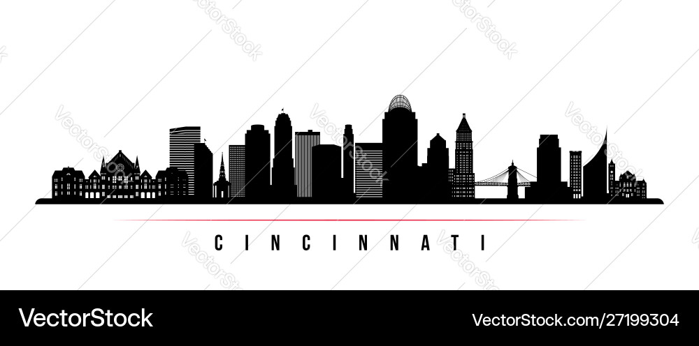 Cincinnati Skyline Silhouette Vector Image