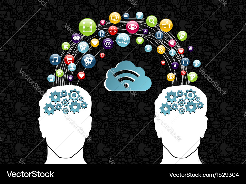 Cloud computing network concept vector image