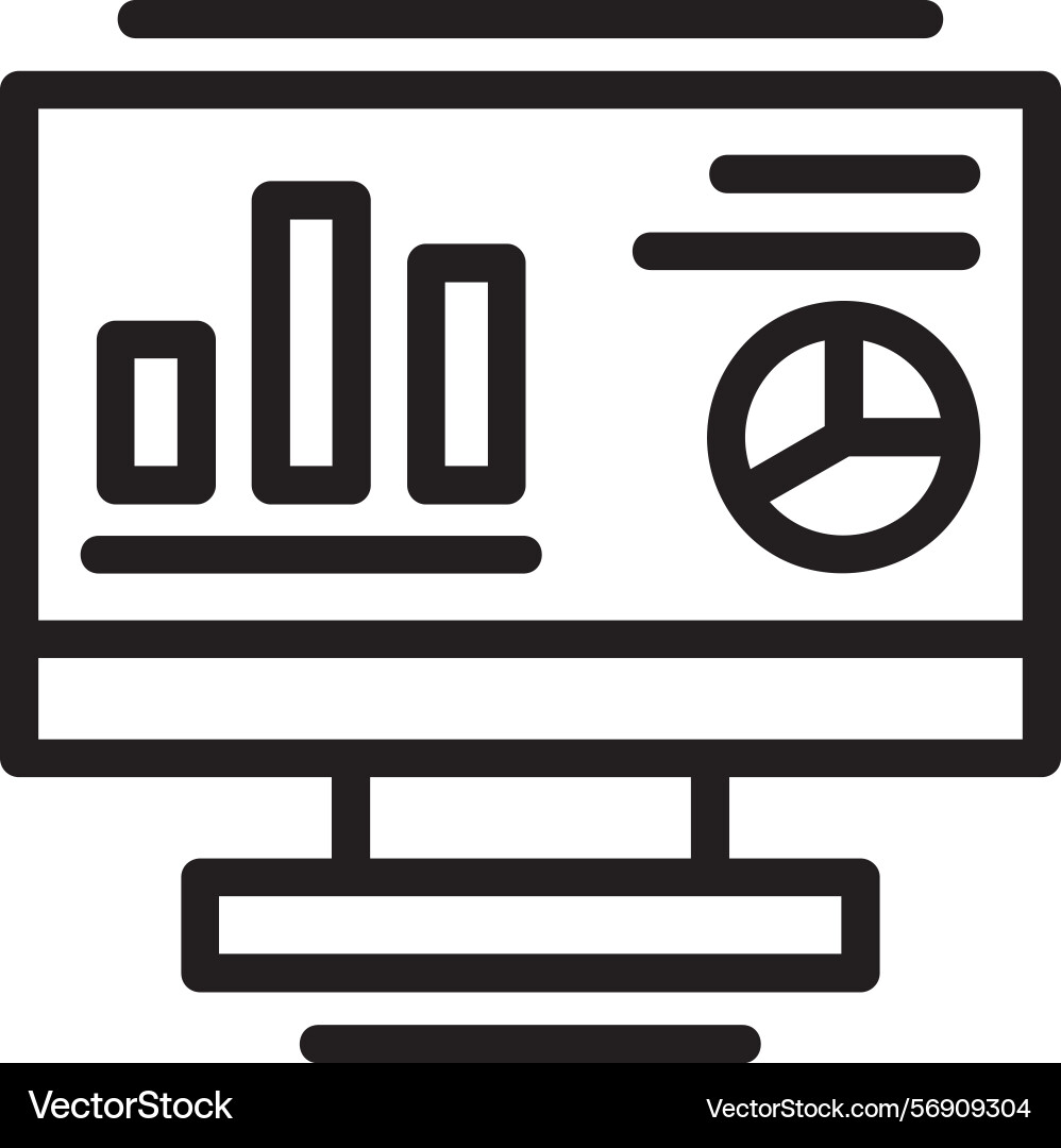 Computer linear style icon design vector image