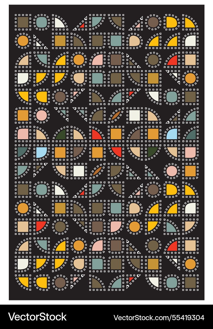 Geometric print in circles and rectangles Vector Image