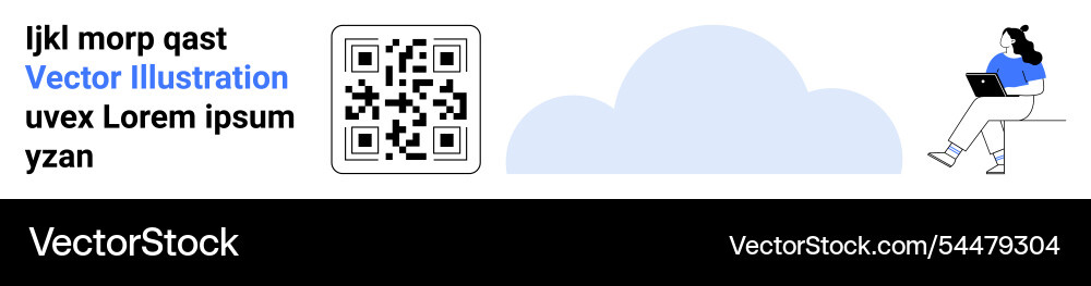 Modern interface with qr code cloud and remote Modern interface with qr code cloud and remote vector image