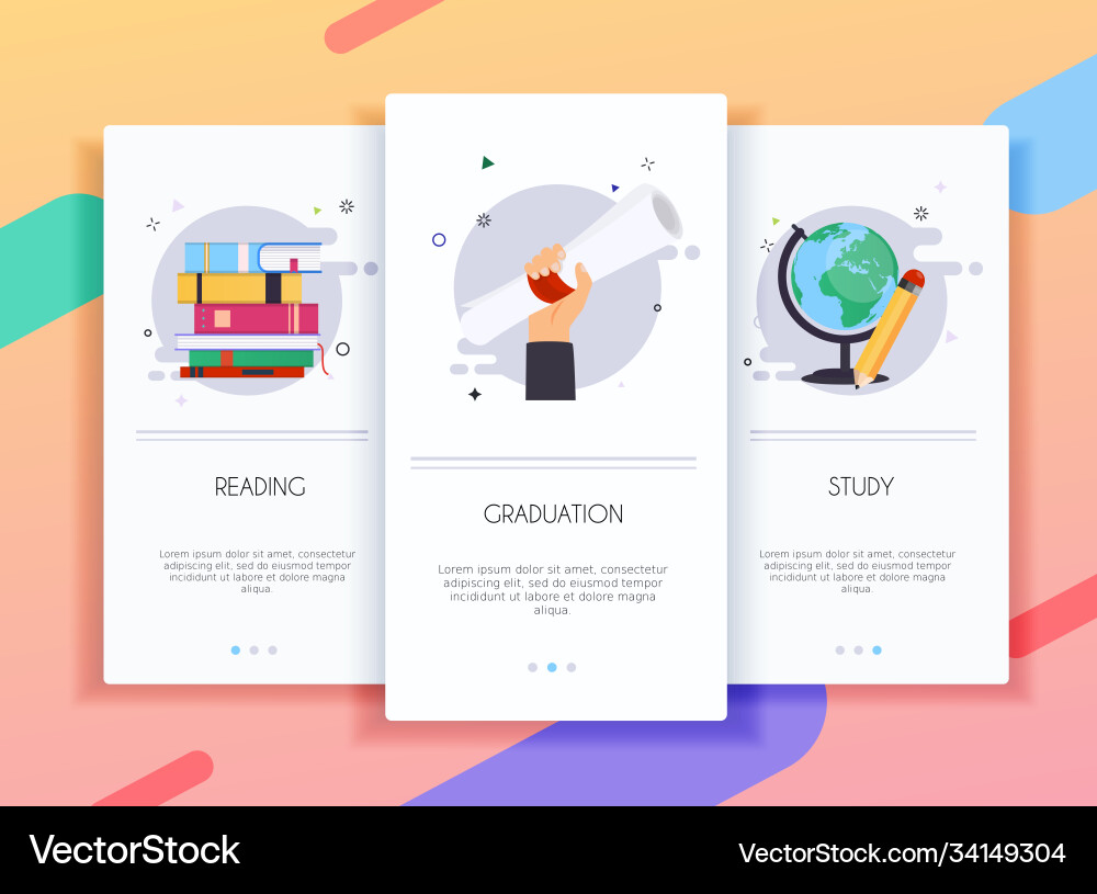 Onboarding screens user interface kit for mobile Onboarding screens user interface kit for mobile vector image