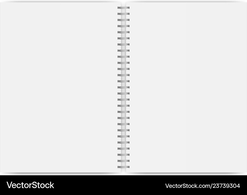 Open Notebook Mockup - White Background vector image