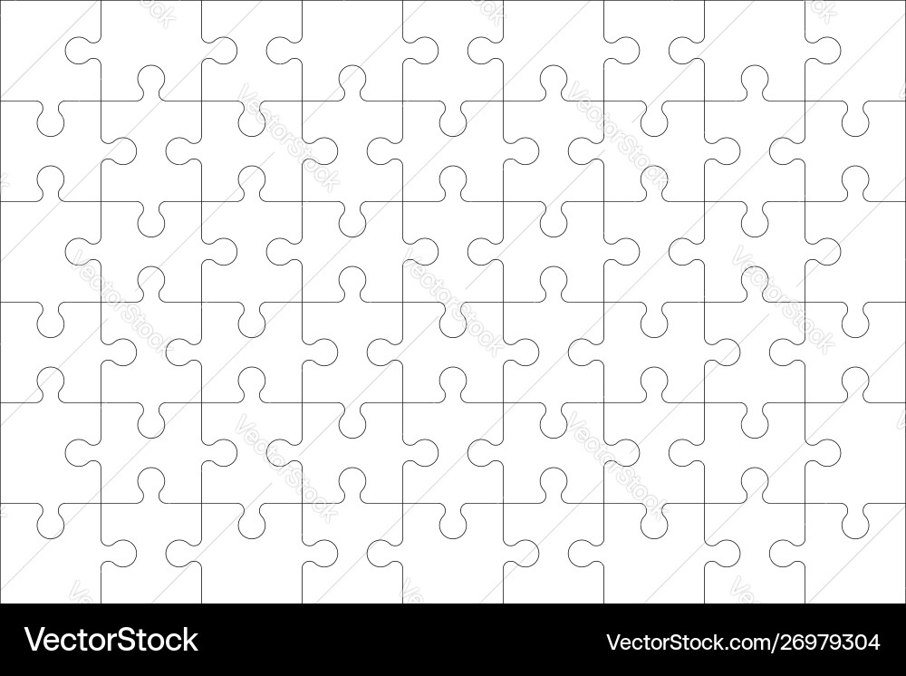Puzzles blank template with linked rectangle grid Puzzles blank template with linked rectangle grid vector image