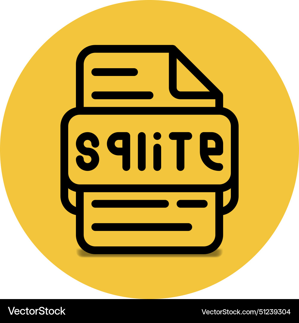 Sqlite file type icon files and document format Sqlite file type icon files and document format vector image