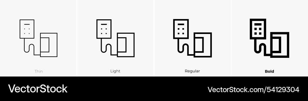 Tensiometer icon thin light regular and bold Tensiometer icon thin light regular and bold vector image