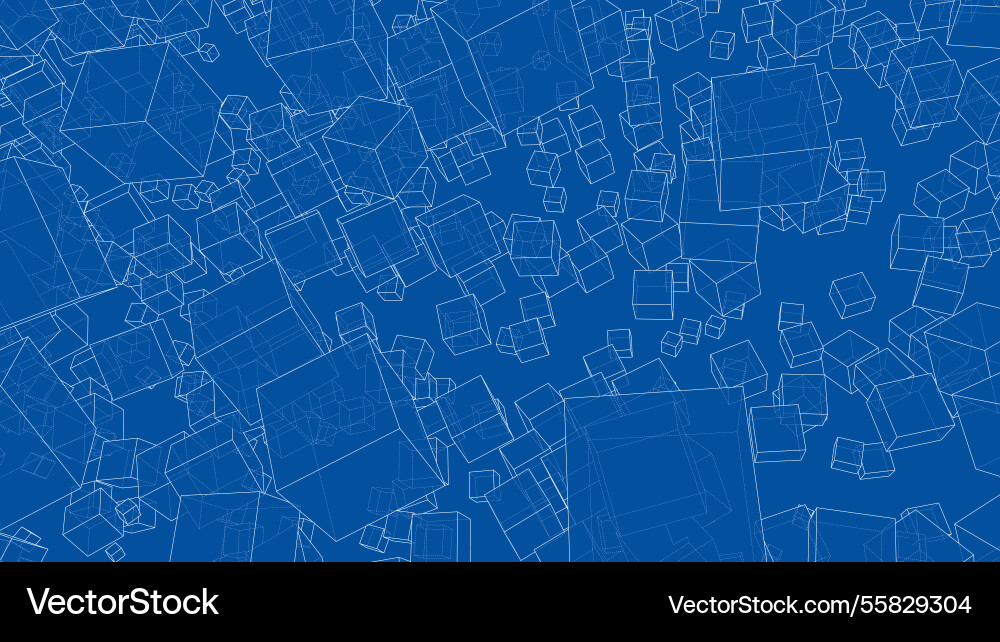 Wireframe boxes sketch style Wireframe boxes sketch style vector image