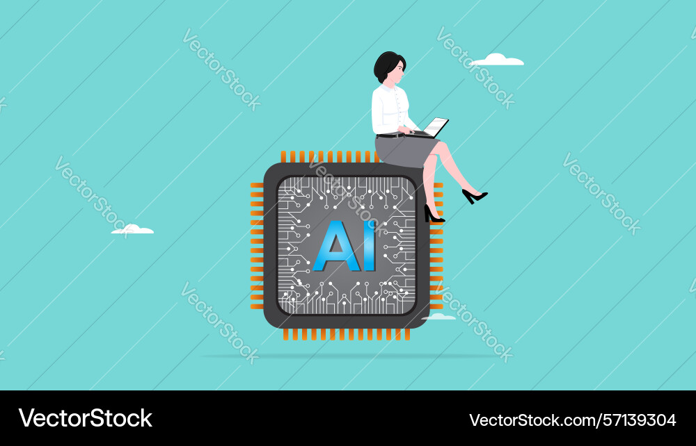 Work with ai artificial intelligence adaption Work with ai artificial intelligence adaption vector image
