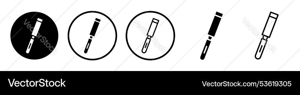 Chisel thin line icon set Vector Image