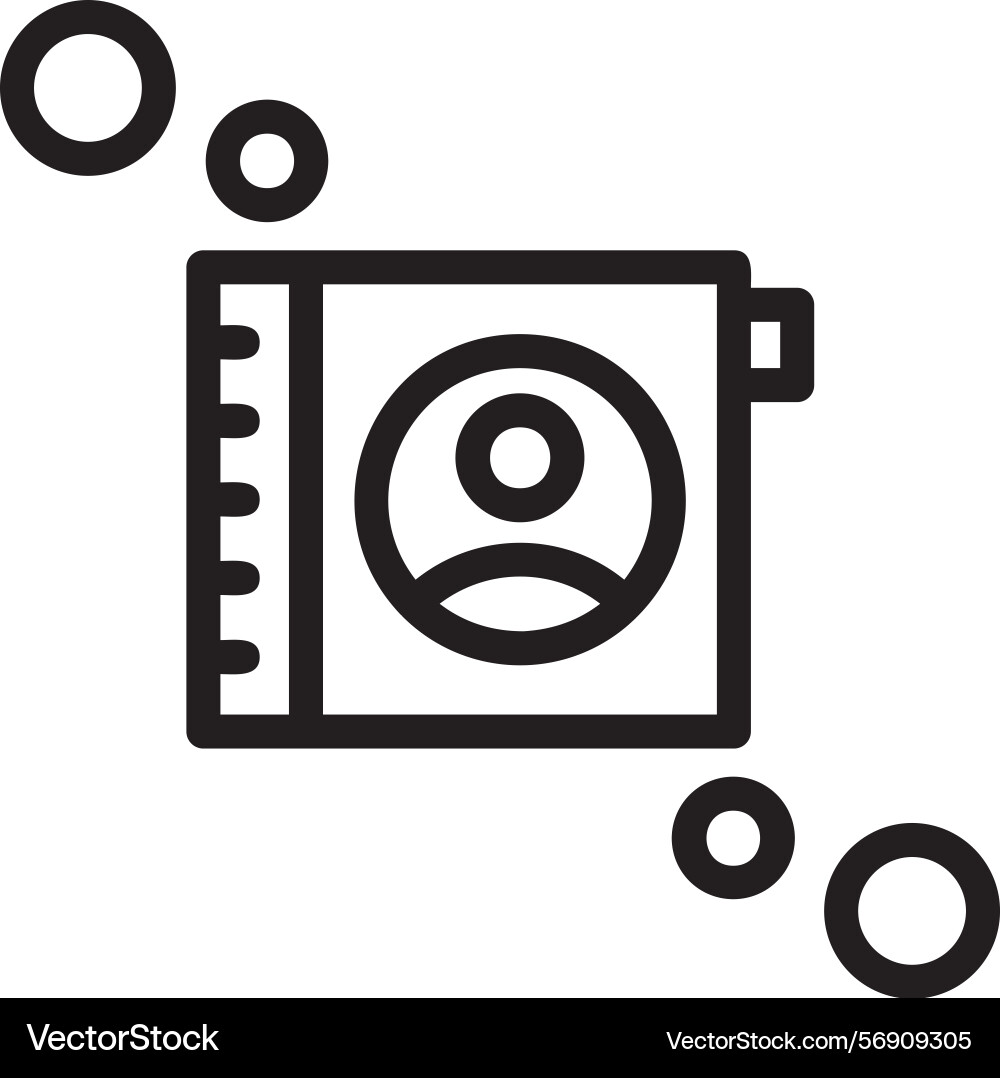 Contact list linear style icon design Vector Image