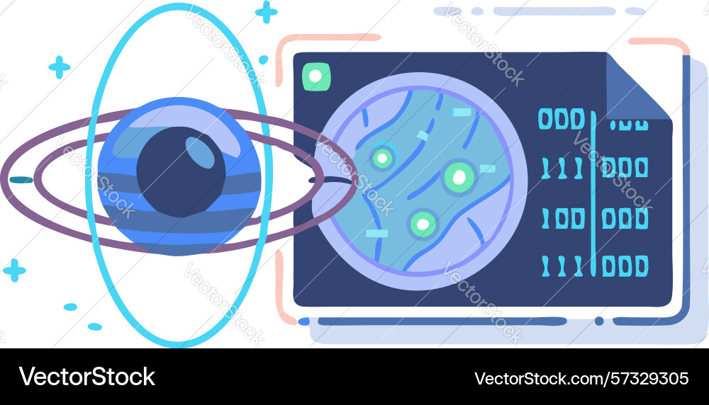 Cosmic code planet earth encased in binary data vector image