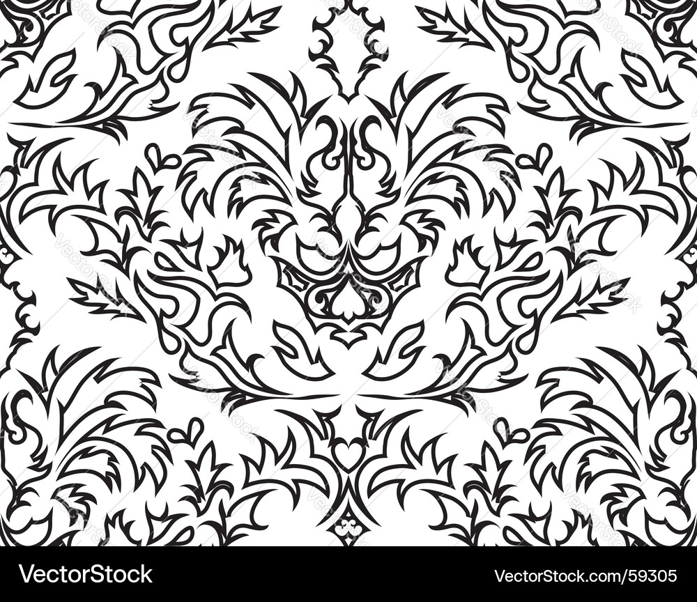 Damask pattern vector image