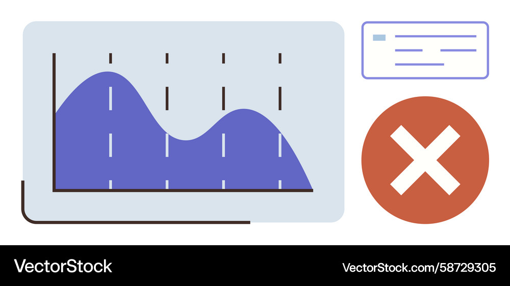 Data analytics failure concept with graph file Data analytics failure concept with graph file Vector Image