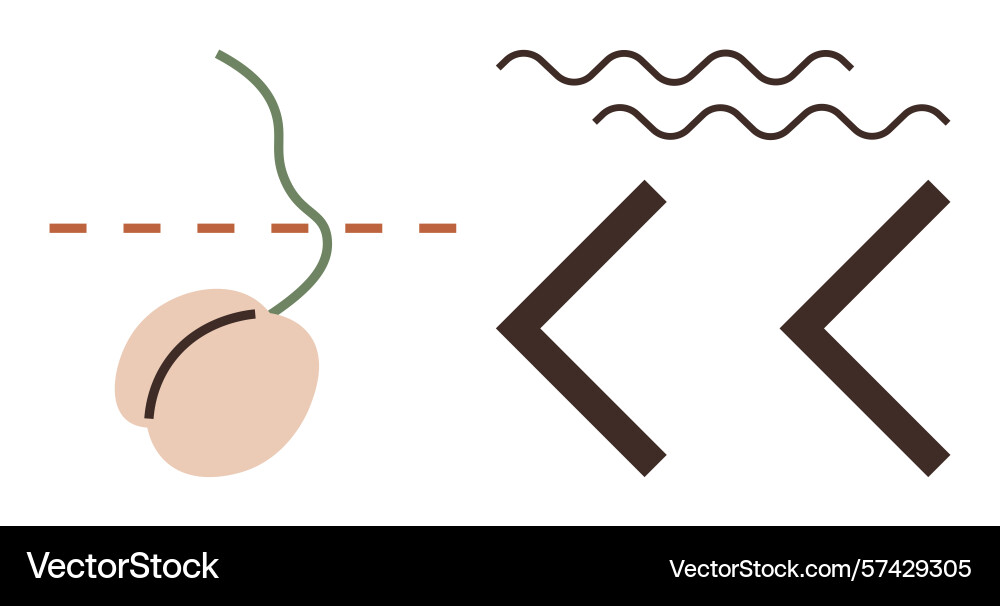 Growing seedling flowing lines and angular Growing seedling flowing lines and angular vector image